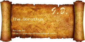 Ihm Dorottya névjegykártya